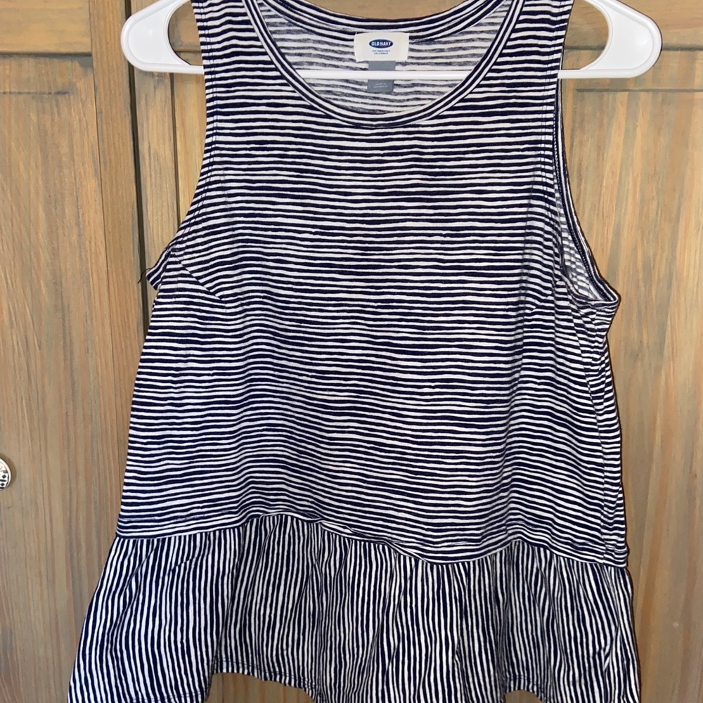 Old Navy Striped Ruffle Tank